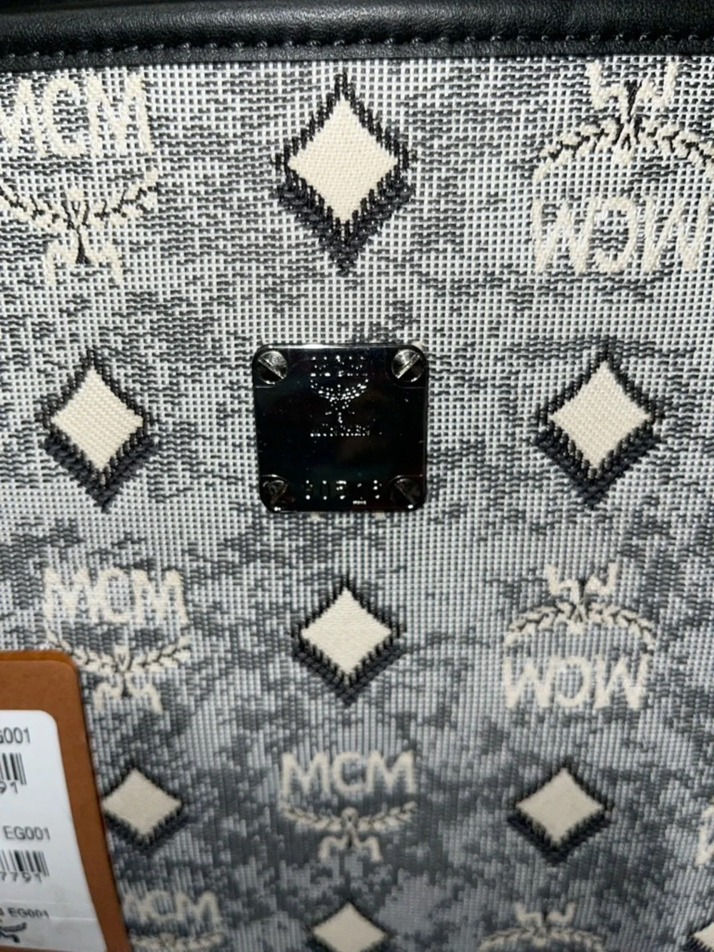 MCM Gray Logo Tote with Black Trim NWT full inclusion - Picture 2 of 14